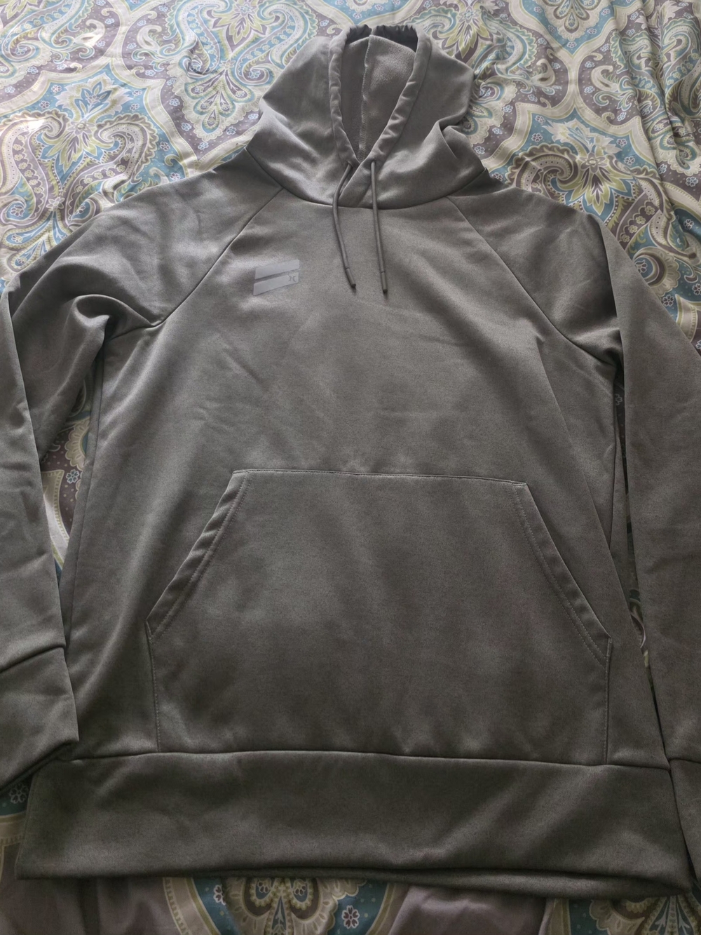 Hurley Olive Gray Pullover Hoodie with Kangaroo Pocket